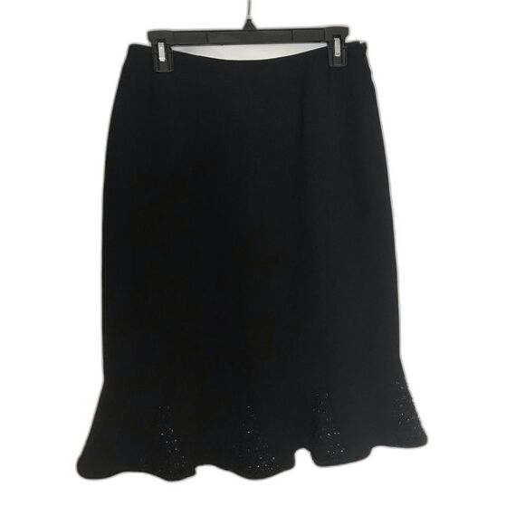 Kasper Skirt Suit Women's Size 4 Black Beaded 2-Piece Set Blazer & Skirt - Picture 8 of 12